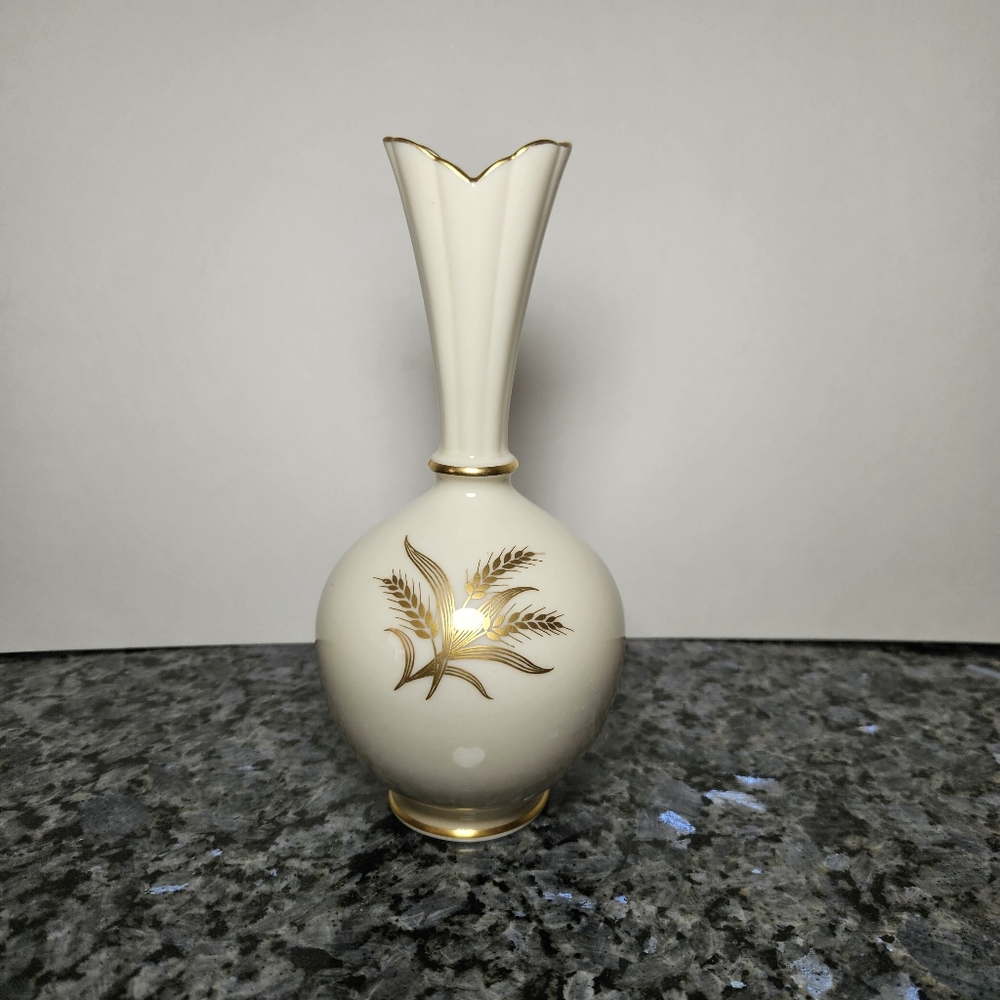 Lenox Vase Pre-War 1941 Wheat Hand Detailed Vintage MCM